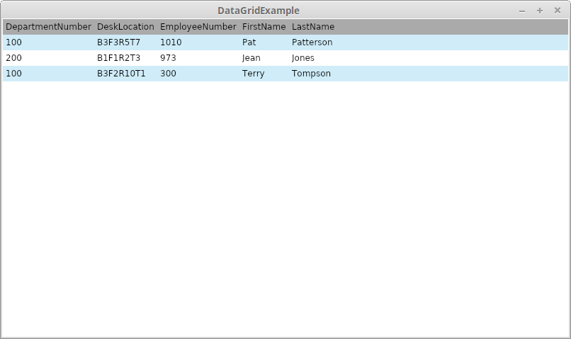 Avalonia DataGrid Simple