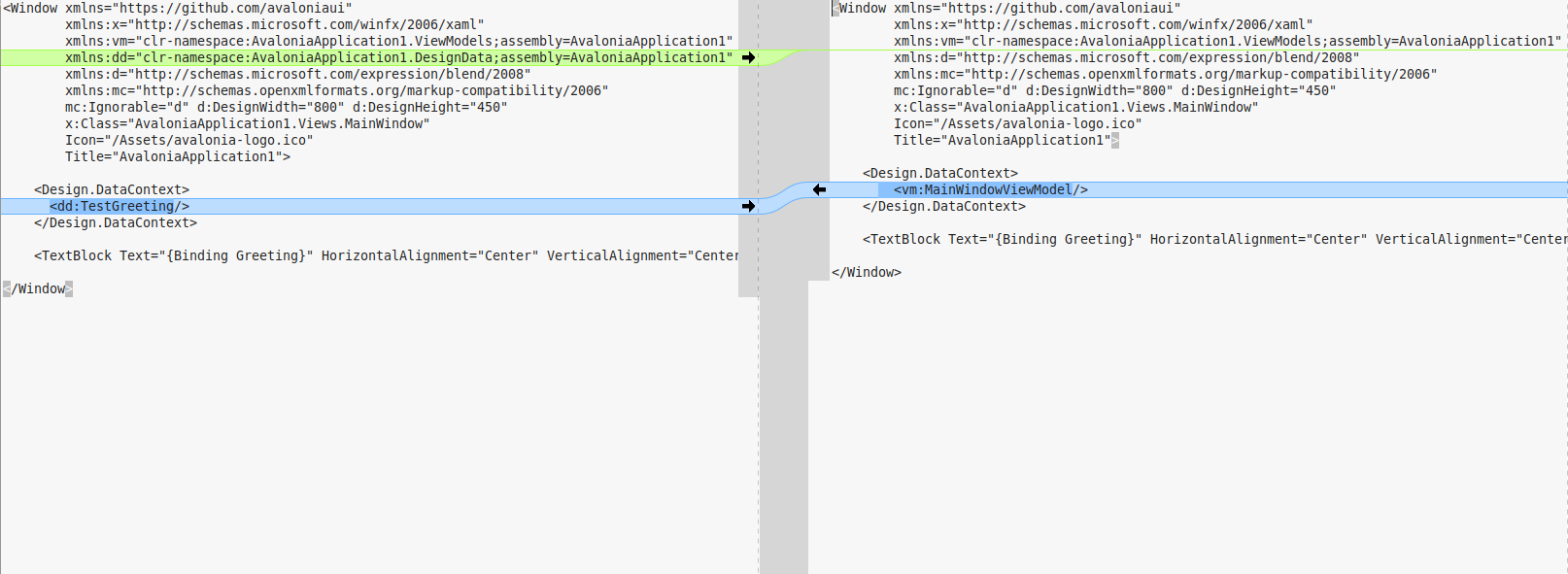 Updates to MainWindow.xaml for new design data