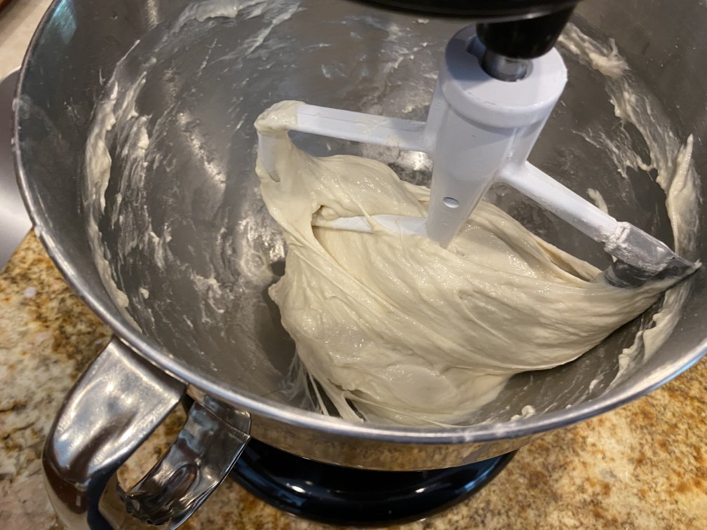 4 minutes, 38 seconds into kneading